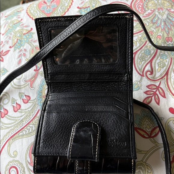 Brighton Black Embossed Wallet with Belt - Picture 3 of 6
